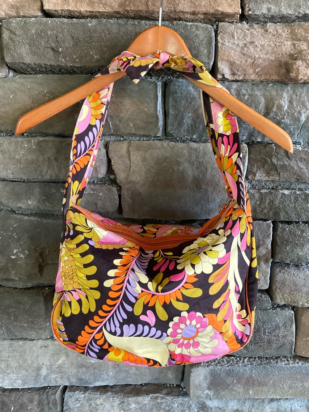 Vintage Kate Spade Funky Retro Floral Gabi Ashbury Hobo Bag